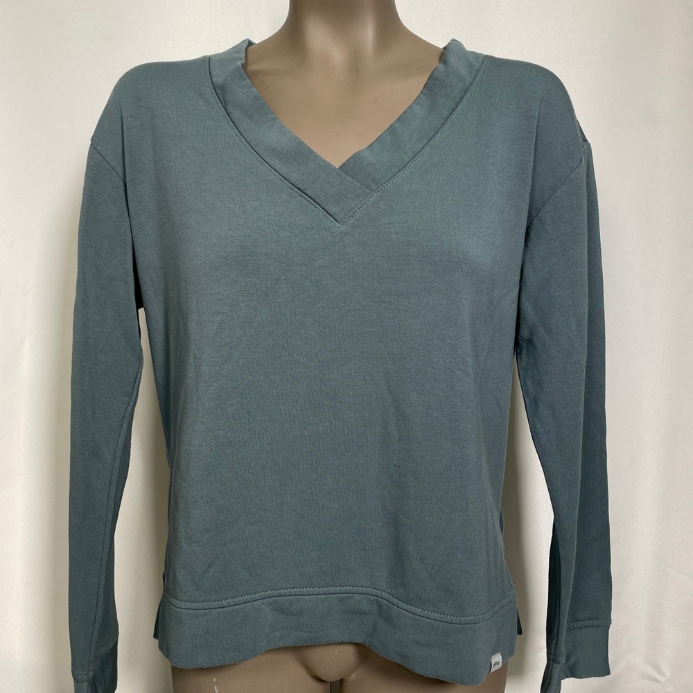 Orvis Classic Collection Blue Dropped Shoulders Fleece Sweatshirt Women's SMALL
